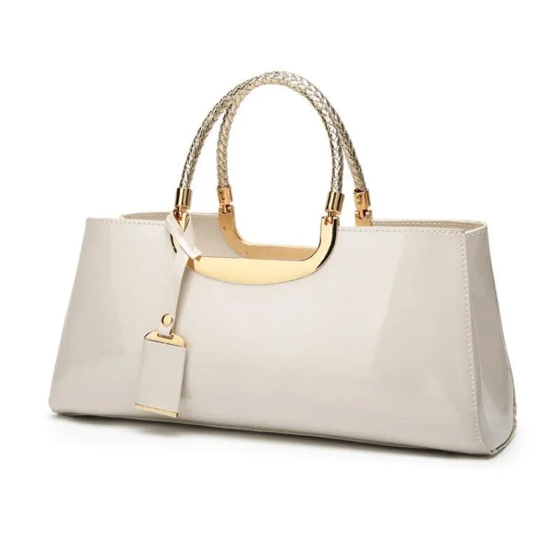 Metal Detail Top-Handles Leather Women Hand Bags - Glova