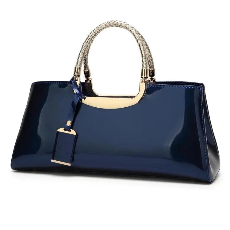 Metal Detail Top-Handles Leather Women Hand Bags - Glova