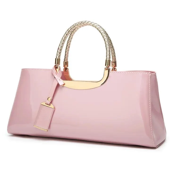 Metal Detail Top-Handles Leather Women Hand Bags - Glova