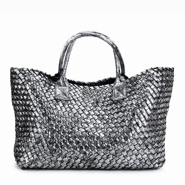 Metallic Woven Tote Bag - 16 Colors - Glova