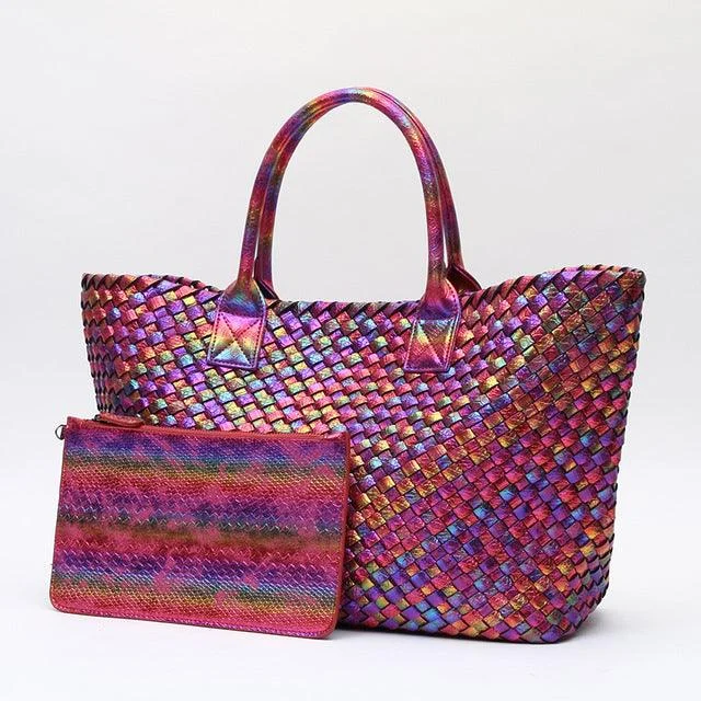 Metallic Woven Tote Bag - 16 Colors - Glova