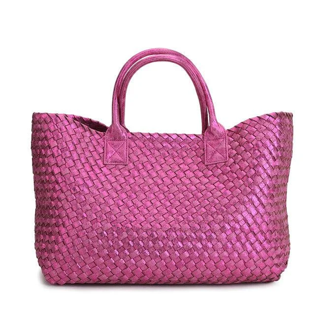 Metallic Woven Tote Bag - 16 Colors - Glova