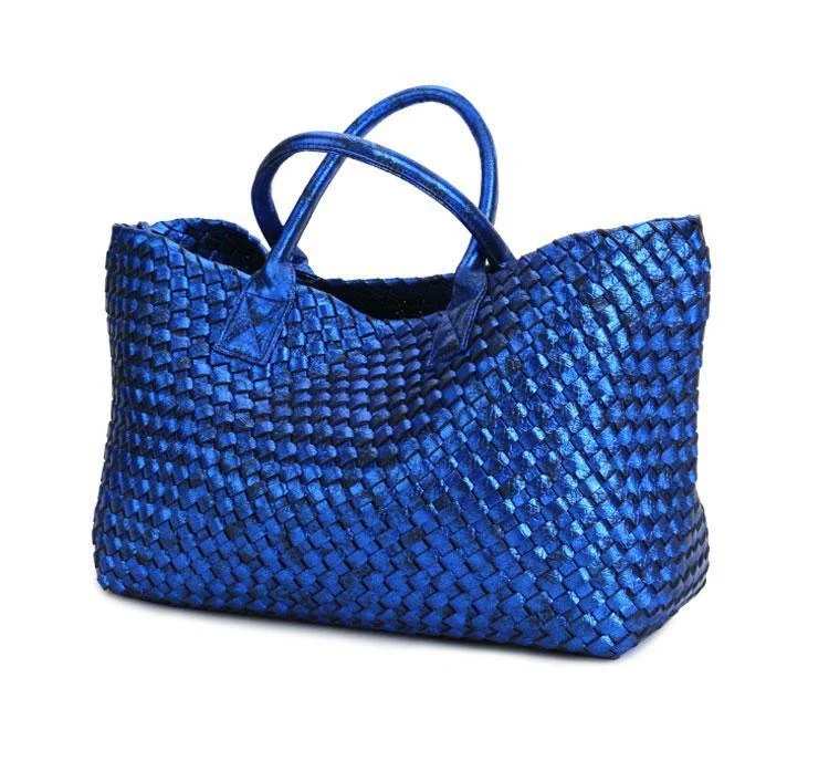 Metallic Woven Tote Bag - 16 Colors - Glova