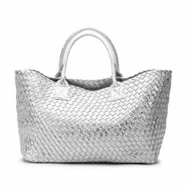 Metallic Woven Tote Bag - 16 Colors - Glova