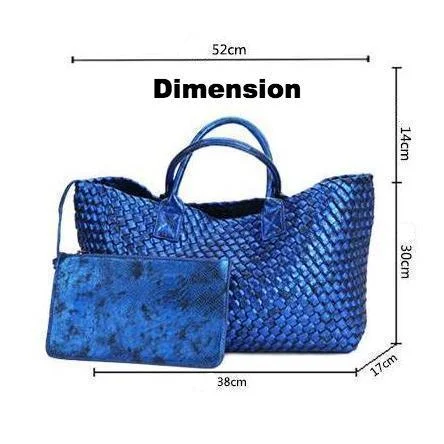 Metallic Woven Tote Bag - 16 Colors - Glova