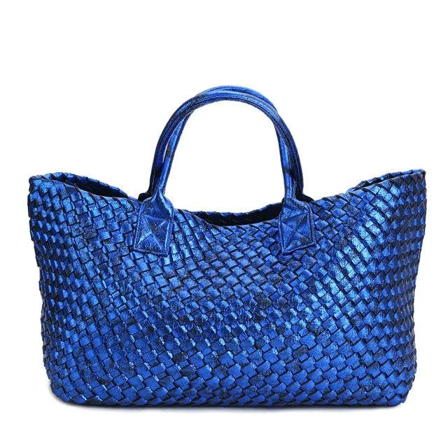 Metallic Woven Tote Bag - 16 Colors - Glova