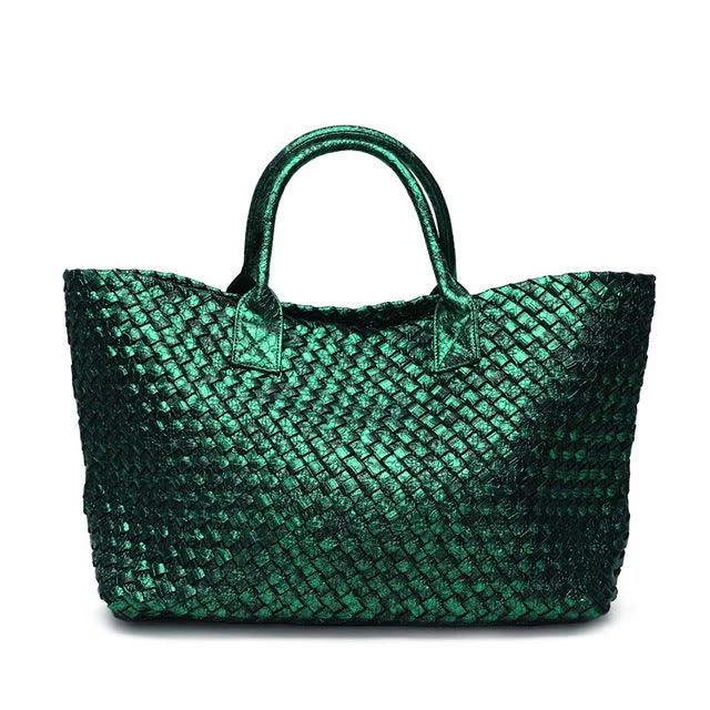 Metallic Woven Tote Bag - 16 Colors - Glova