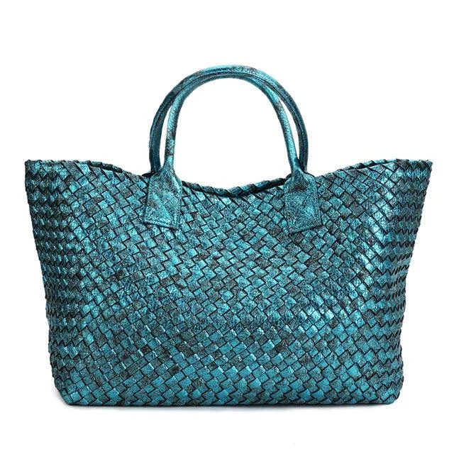 Metallic Woven Tote Bag - 16 Colors - Glova