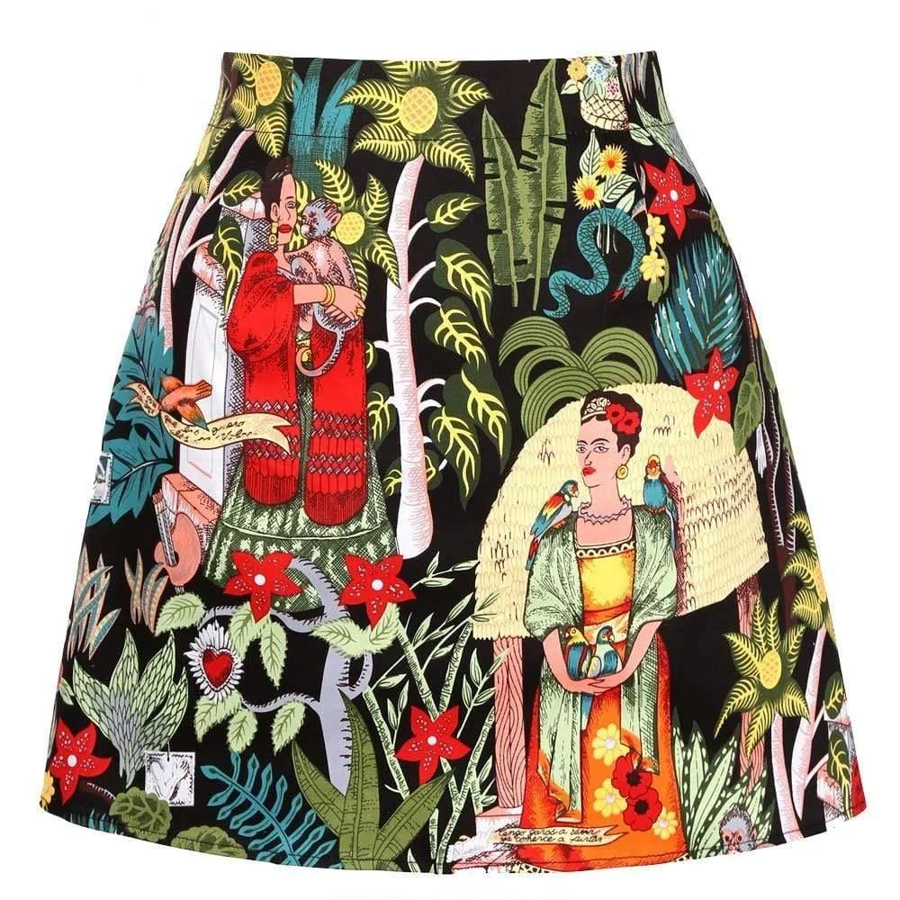 Mexican Artist A-Line Skirt - Glova