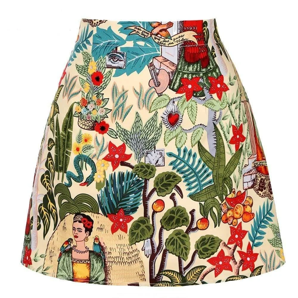 Mexican Artist A-Line Skirt - Glova