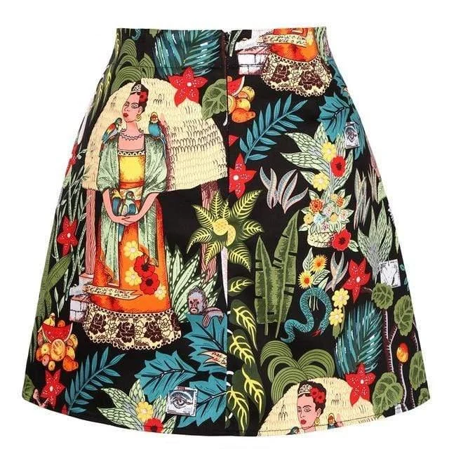 Mexican Artist A-Line Skirt - Glova