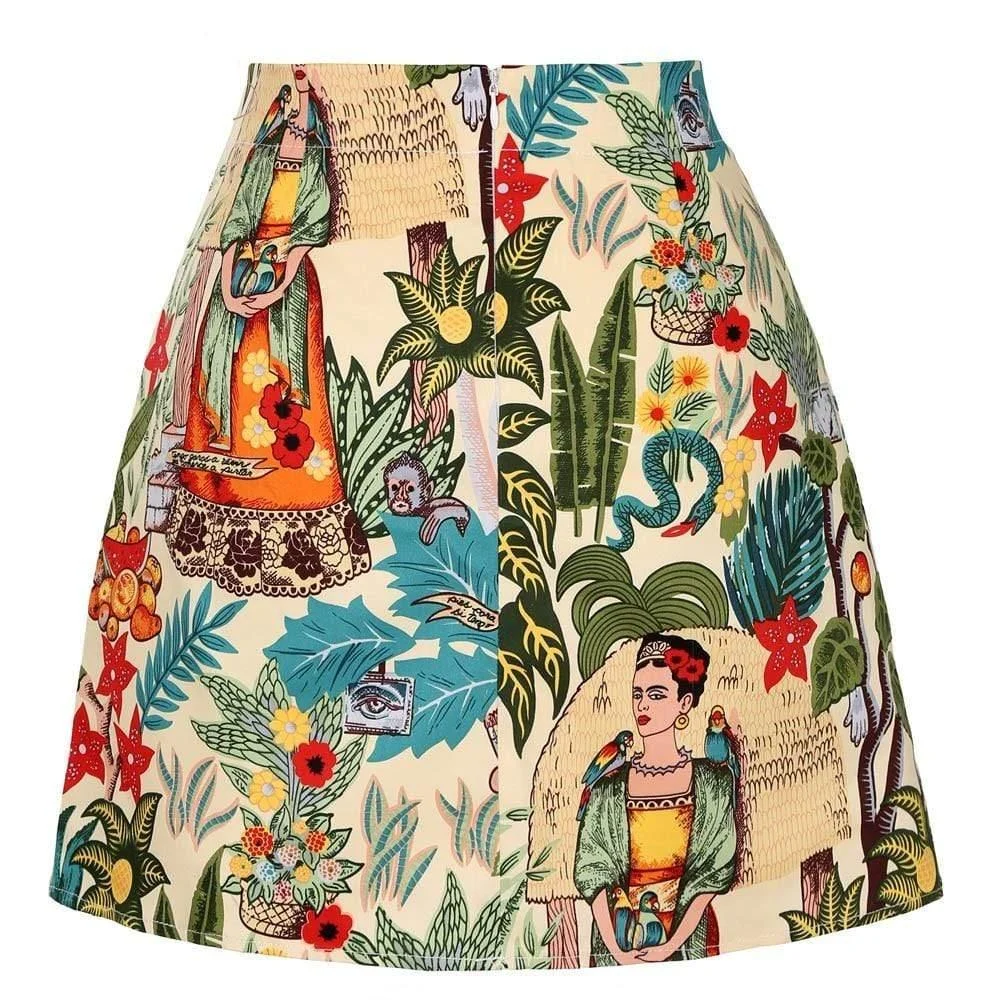 Mexican Artist A-Line Skirt - Glova