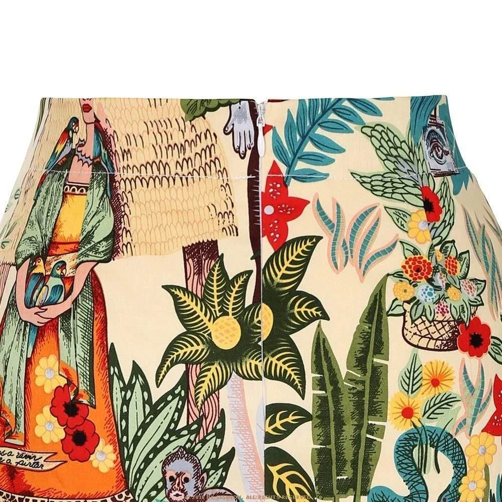 Mexican Artist A-Line Skirt - Glova