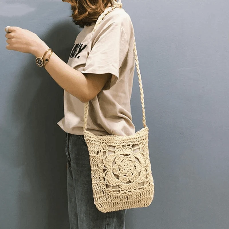 Mia Woven Crochet Cross Body Bag - Glova