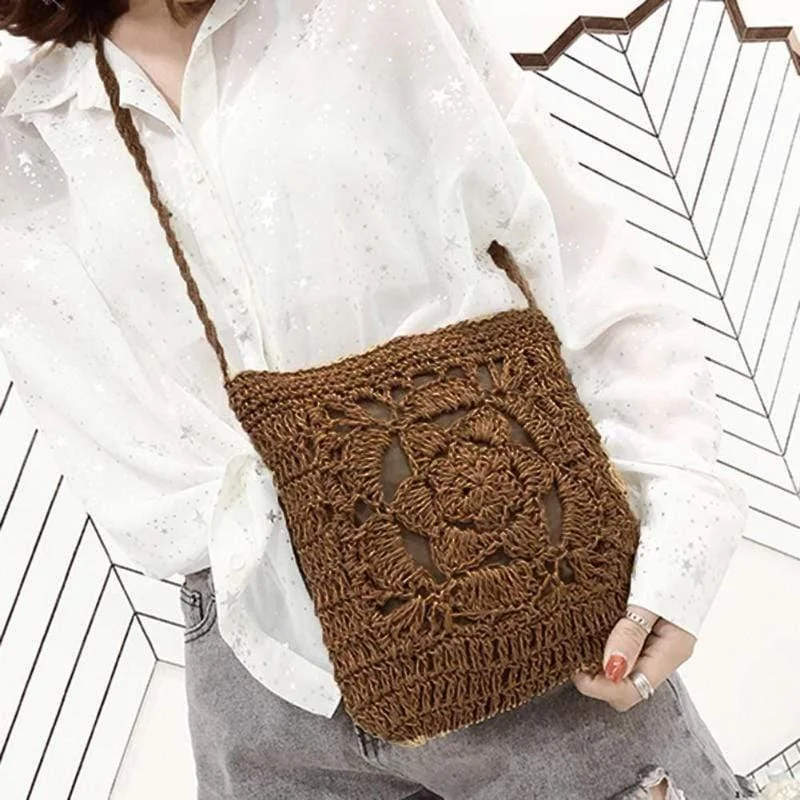 Mia Woven Crochet Cross Body Bag - Glova