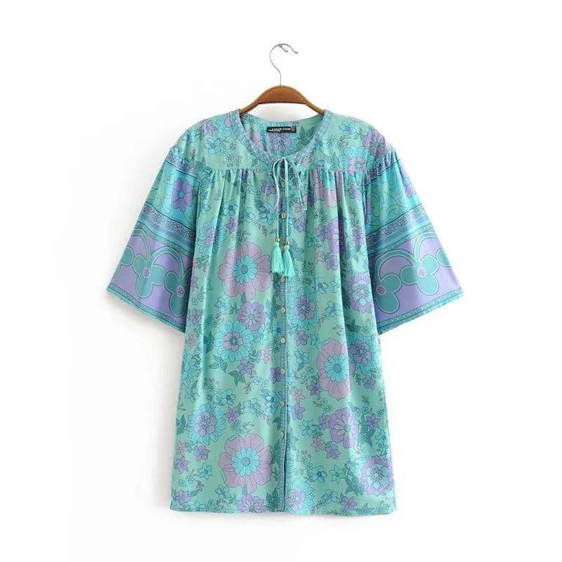 Mila Bohemian Floral Blouse - Glova