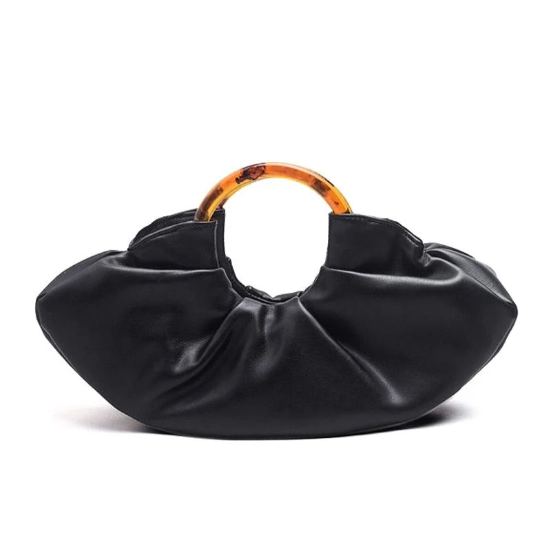 Mila Ruched Round Handle Dumpling Bags - Glova