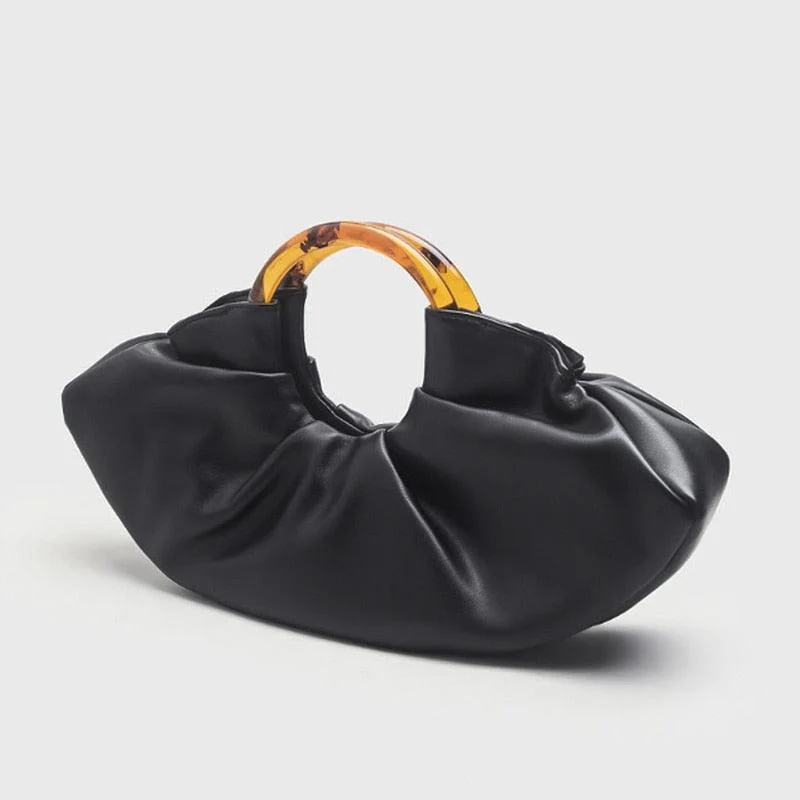 Mila Ruched Round Handle Dumpling Bags - Glova