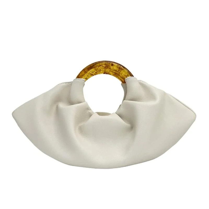 Mila Ruched Round Handle Dumpling Bags - Glova