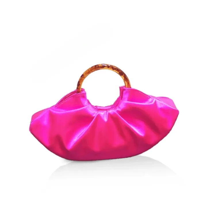 Mila Ruched Round Handle Dumpling Bags - Glova