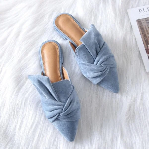 Milani Bowtie Suede Mule Slippers - 3 Colors - Glova