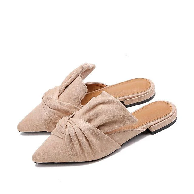 Milani Bowtie Suede Mule Slippers - 3 Colors - Glova