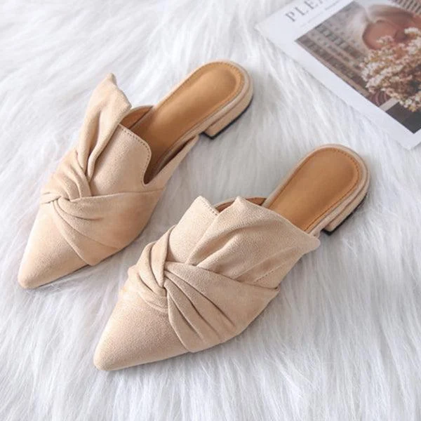 Milani Bowtie Suede Mule Slippers - 3 Colors - Glova