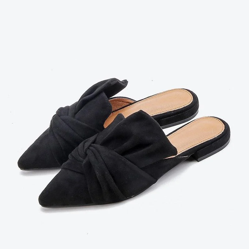 Milani Bowtie Suede Mule Slippers - 3 Colors - Glova