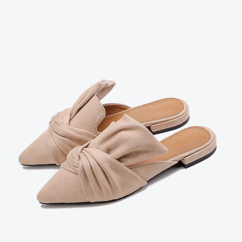 Milani Bowtie Suede Mule Slippers - 3 Colors - Glova