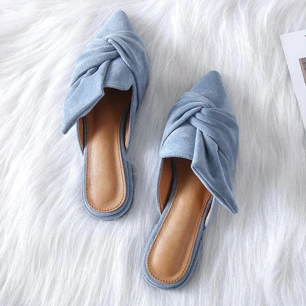 Milani Bowtie Suede Mule Slippers - 3 Colors - Glova