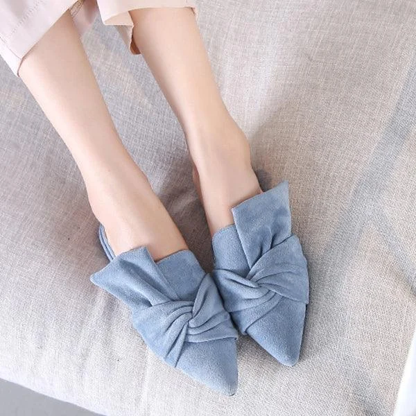 Milani Bowtie Suede Mule Slippers - 3 Colors - Glova