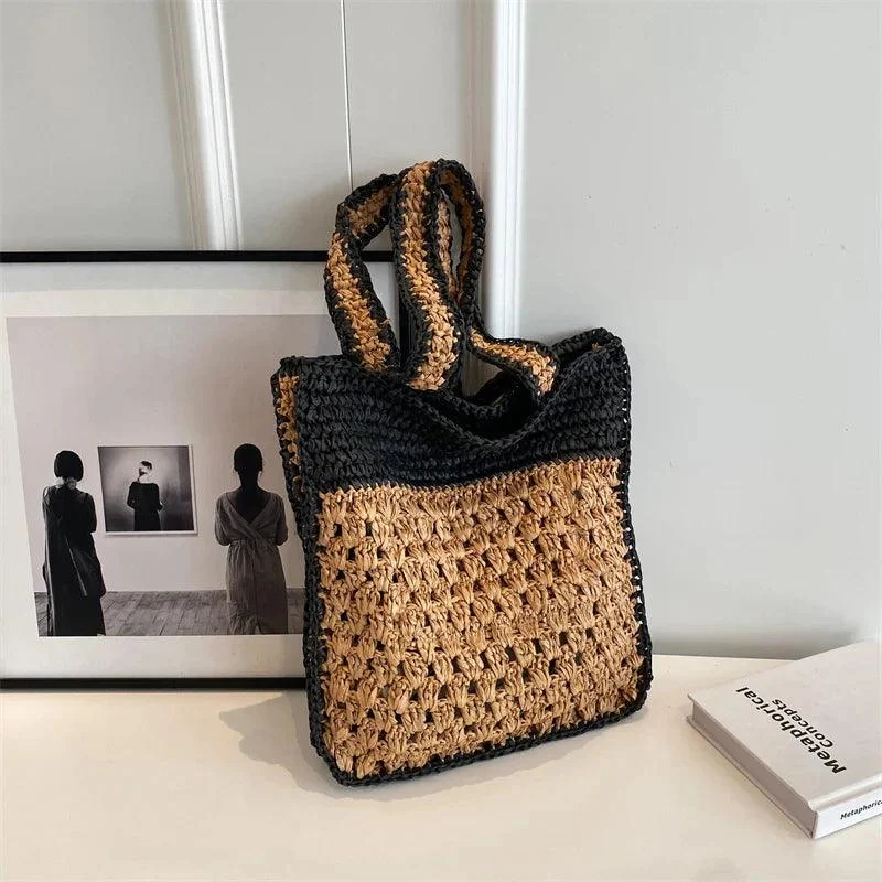 Milli Two Tone Straw Totes - Glova