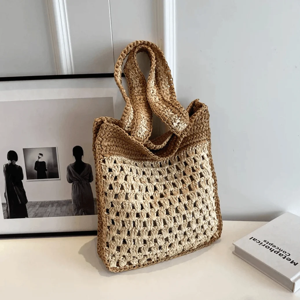 Milli Two Tone Straw Totes - Glova