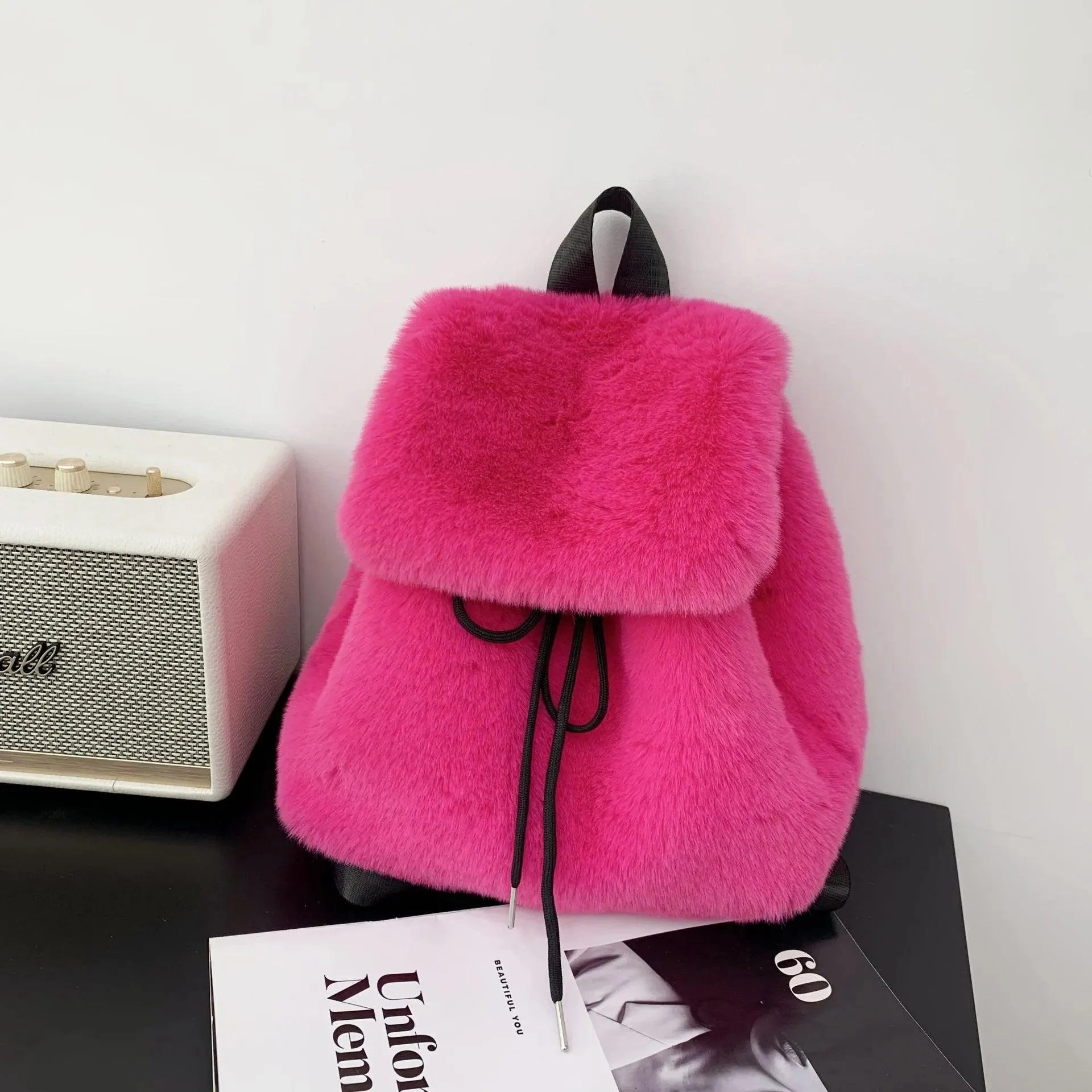 Mina Faux Fur Mini Backpacks - Glova