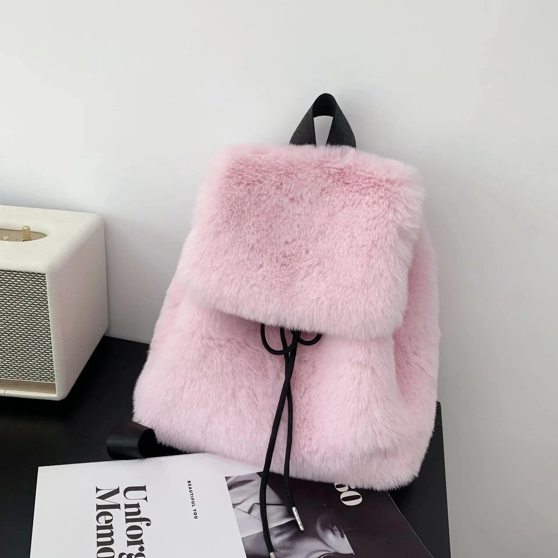 Mina Faux Fur Mini Backpacks - Glova