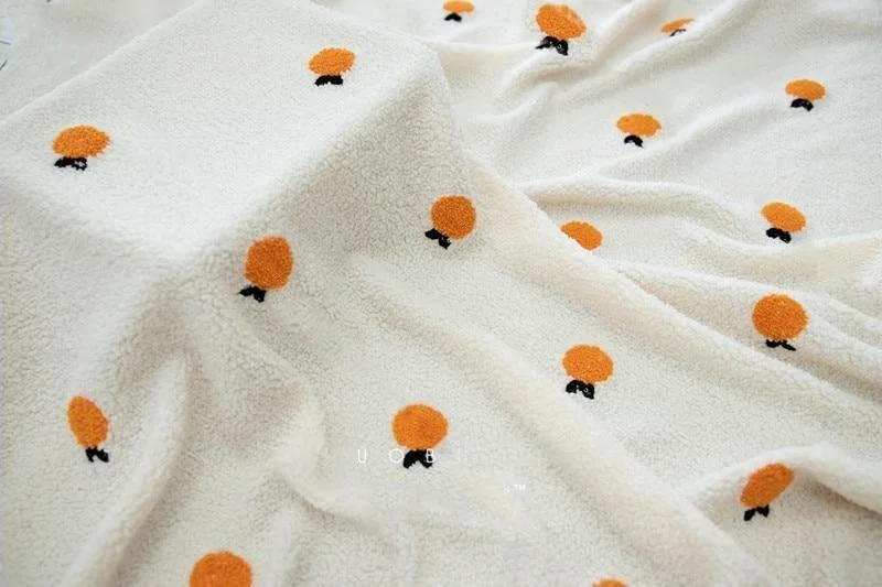 Mini Oranges Embroidered Blanket - Glova