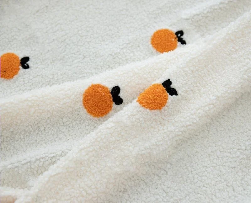 Mini Oranges Embroidered Blanket - Glova