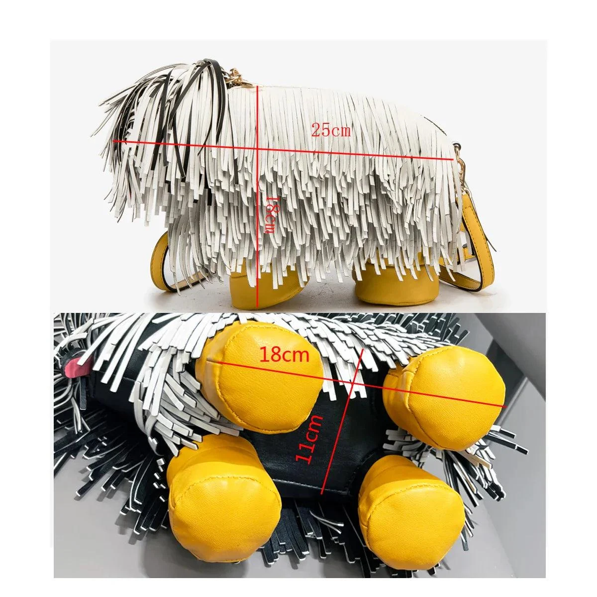 Mini Shaggy Dog Tassel Bags - Glova