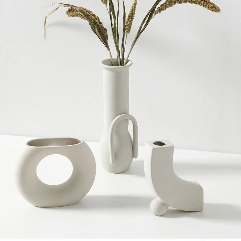 Minimalist White Flower Vases - Glova