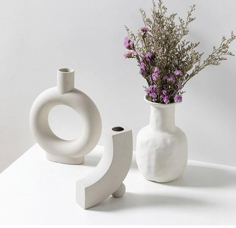 Minimalist White Flower Vases - Glova