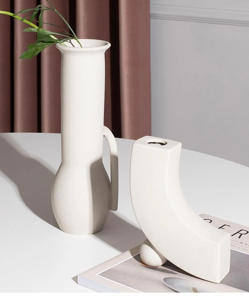 Minimalist White Flower Vases - Glova