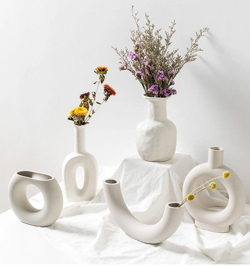 Minimalist White Flower Vases - Glova