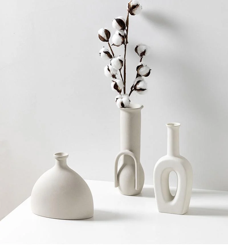 Minimalist White Flower Vases - Glova