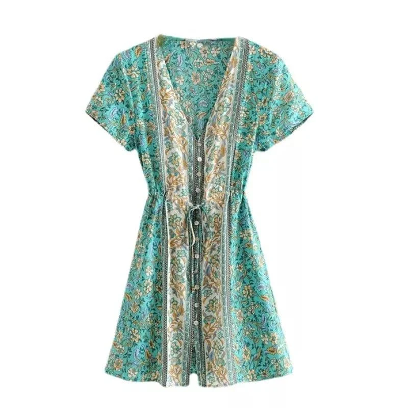 Mirabella Vintage Floral Mini Dress - Glova