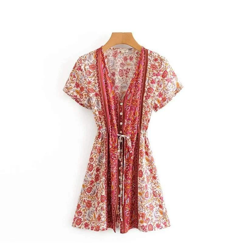 Mirabella Vintage Floral Mini Dress - Glova