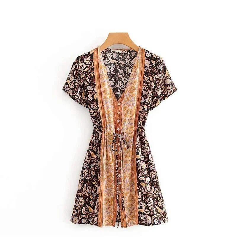 Mirabella Vintage Floral Mini Dress - Glova