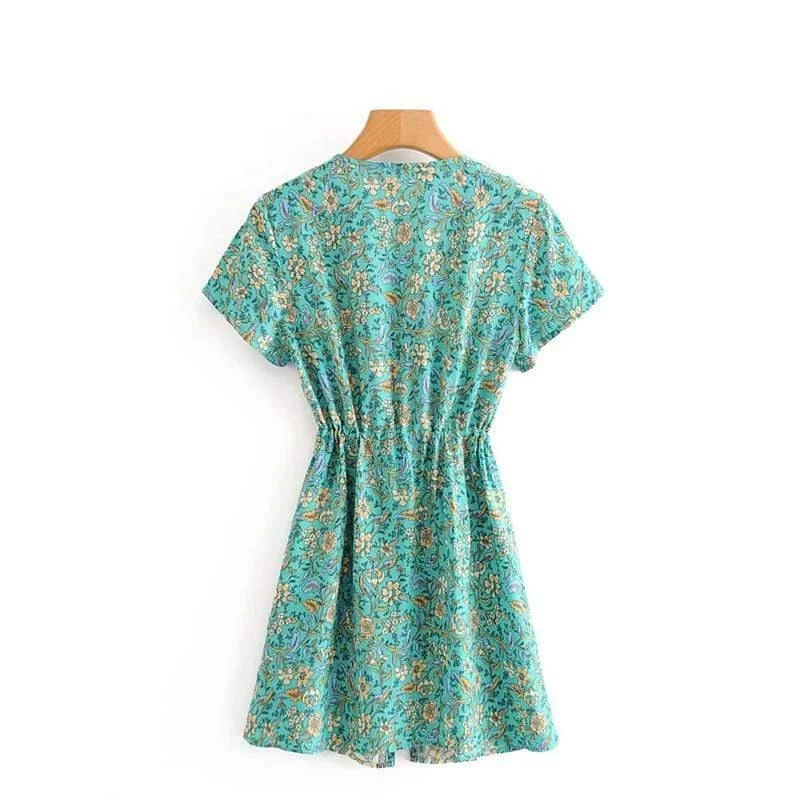 Mirabella Vintage Floral Mini Dress - Glova