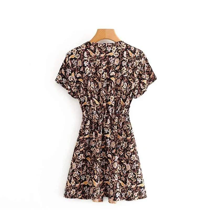 Mirabella Vintage Floral Mini Dress - Glova