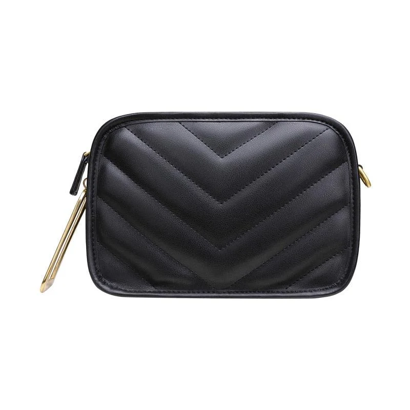 Misha Chevron Quilted Leather Shoulder Bag. - Glova