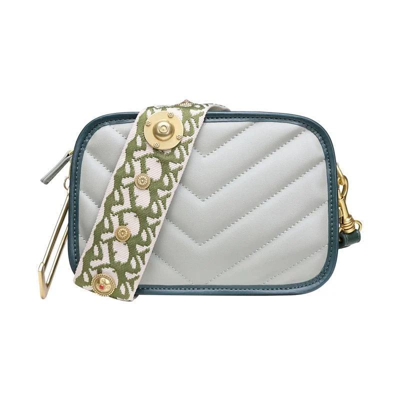 Misha Chevron Quilted Leather Shoulder Bag. - Glova